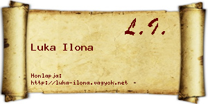 Luka Ilona névjegykártya
